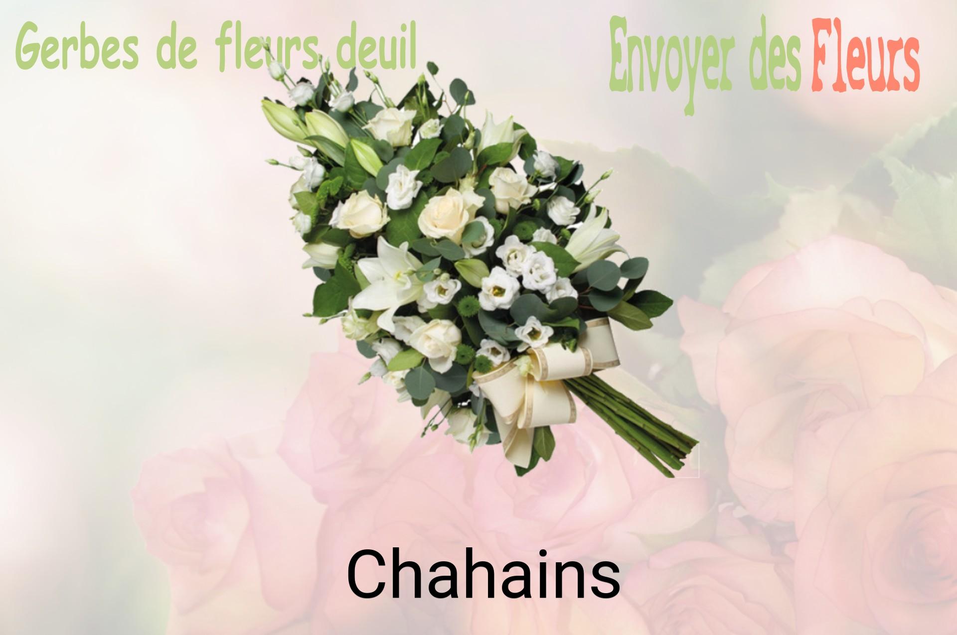 Gerbe de fleurs de deuil livrée à Chahains